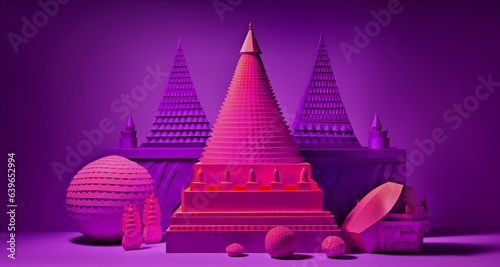 Purple Paper cut art, folde...
