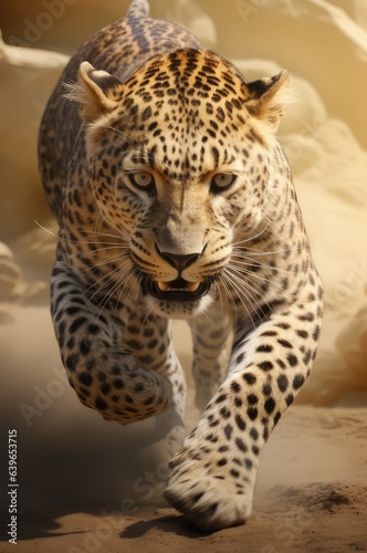 leopard in running on the savannah  © MAXXIMA Graphica