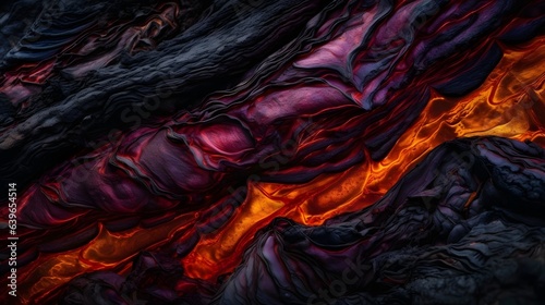 Lava background wallpaper of magma. Fiery cracks on the earth's surface.