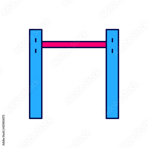 Filled outline Sport horizontal bar icon isolated on white background. Vector