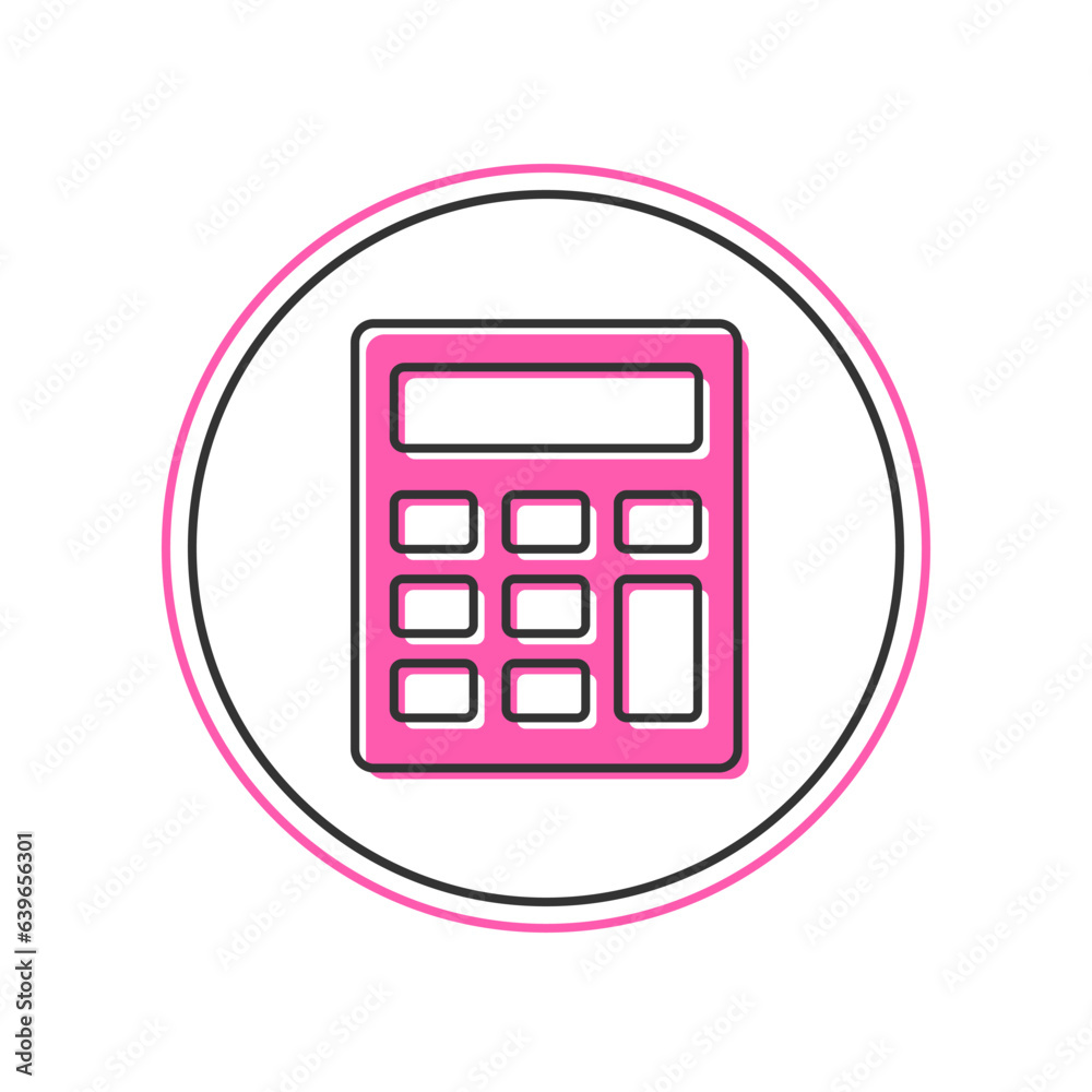 Filled outline Calculator icon isolated on white background. Accounting symbol. Business calculations mathematics education and finance. Vector Filled outline Calculator icon isolated on white background. Accounting symbol. Business calculations mathematics education and finance. Vector