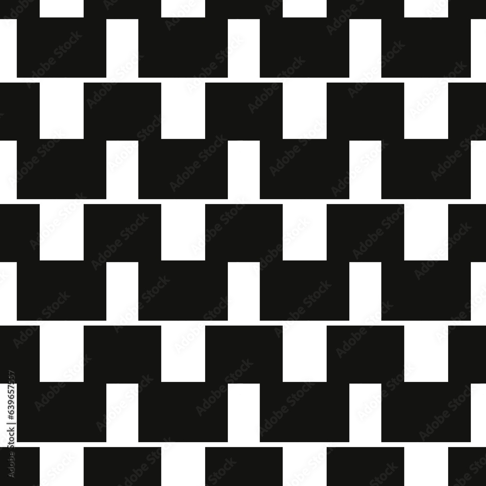 seamless pattern with geometric black and white shapes