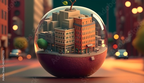 City in big apple concept, ...