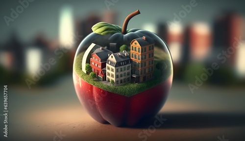 City in big apple concept, ...