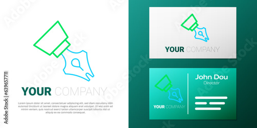 Line Fountain pen nib icon isolated on white background. Pen tool sign. Colorful outline concept. Vector