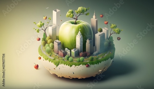 City in big apple concept, ...