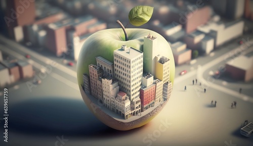 City in big apple concept, ...
