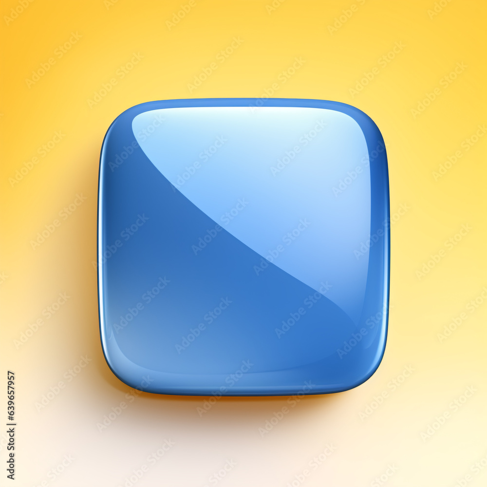 Blank Mobile application icon, button - blue yellow square with round corners. 3d style Blank Mobile application icon, button - blue yellow square with round corners. 3d style