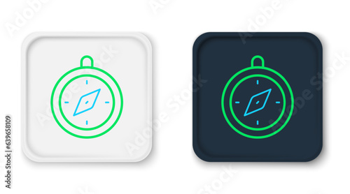 Line Compass icon isolated on white background. Windrose navigation symbol. Wind rose sign. Colorful outline concept. Vector