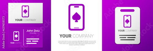 Logotype Online poker table game icon isolated on white background. Online casino. Logo design template element. Vector