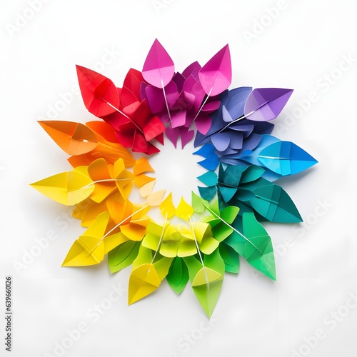 Colorful flower in paper cu...