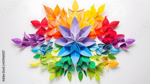 Colorful flower in paper cu...