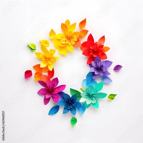 Colorful flower in paper cu...