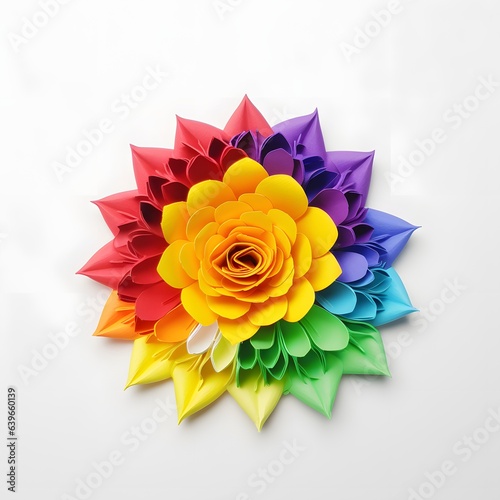 Colorful flower in paper cu...