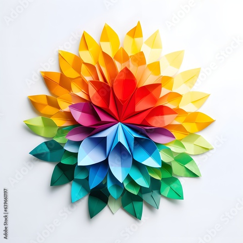 Colorful flower in paper cu...