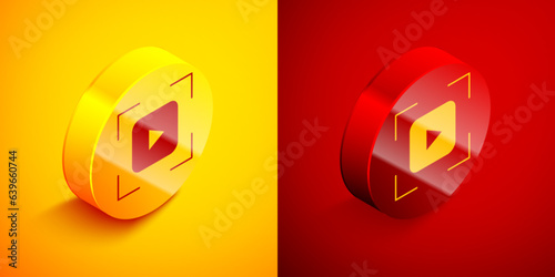 Isometric Camera focus frame line icon isolated on orange and red background. Circle button. Vector Free Download Isometric Camera focus frame line icon isolated on orange and red background. Circle button. Vector - GFXLoad