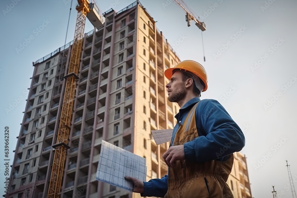 Engineer at Construction Site - Building Under Construction Engineer at Construction Site - Building Under Construction