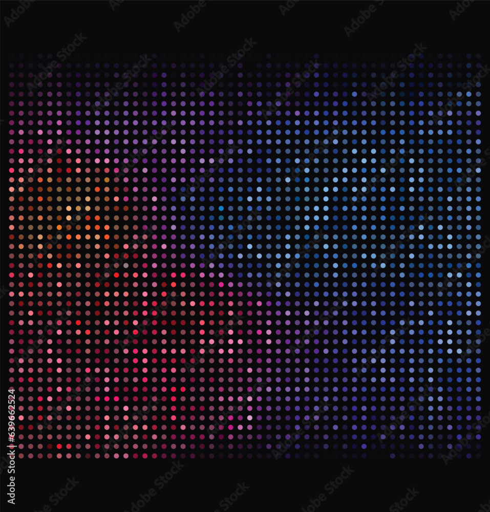 Pixel Art design - glowing abstract mosaic pattern, dark background. Vector clipart