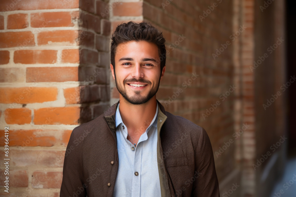 Casual Office Fashion Amidst Rustic Brickwork Casual Office Fashion Amidst Rustic Brickwork