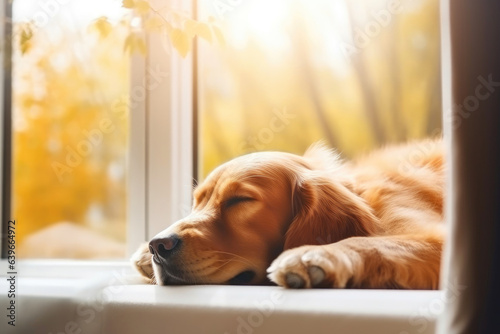 Paws and Dreams: Cozy Canine Nap in Autumn Ambiance