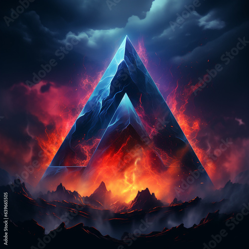 pyramid mysticism cosmos lightning fantasy