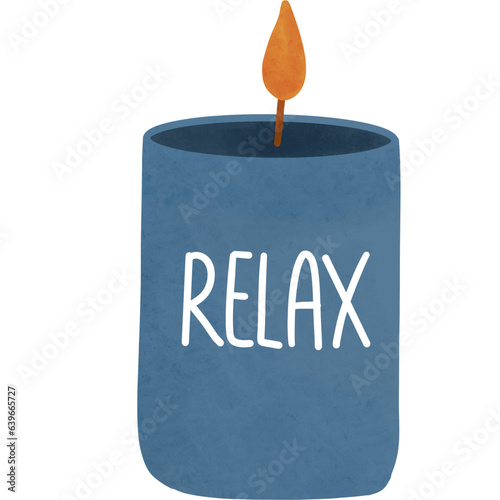 burning candle on a blue background