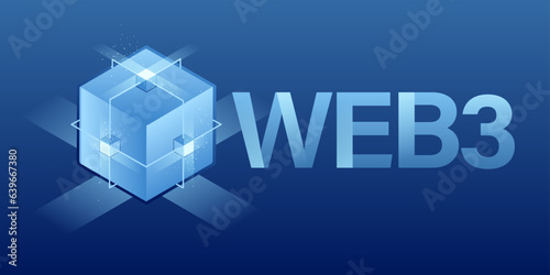 Web3 Technology Abstract Visual Concept Design for Background or Banner