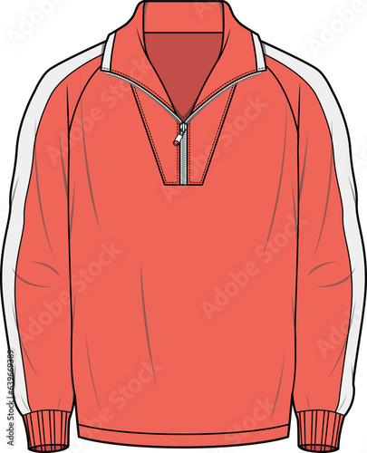 UNISEX OUTER WEAR TRACK JACKET SPORTS WEAR VECTOR ILLUSTRATION