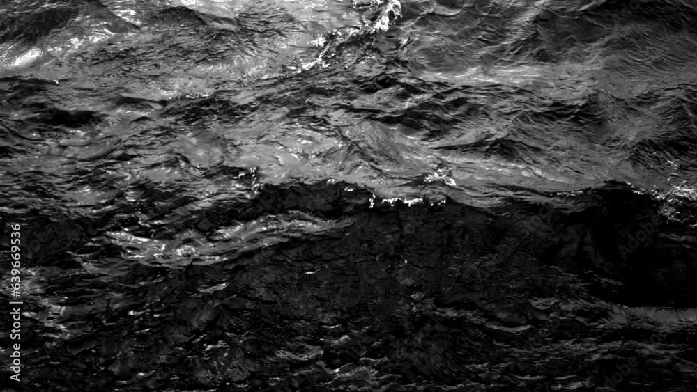 Sea water ripple waves in the moonlight. Bright glow on the sea waves. Night life, calm view scene, dark, dusk, evening, magic, water, nature, slow motion, static scene, close up, hd. ProRes 422 HQ.