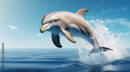 Dolphin s Dance. Capturing the Joy of a Playful Marine Mammal. Marine life concept. Generative AI