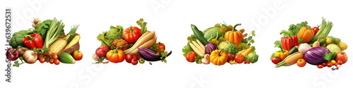 Harvest Vegetables Thanksgiving clipart collection  vector  icons isolated on transparent background