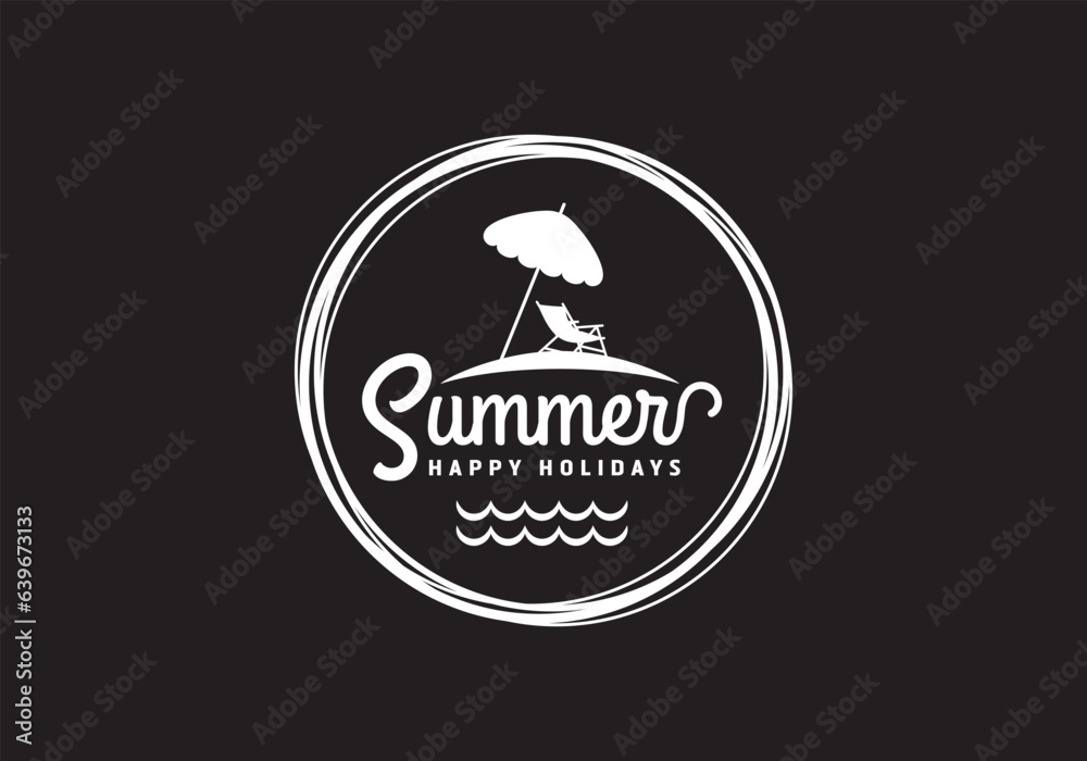 Fototapeta premium this is summer and beach logo design