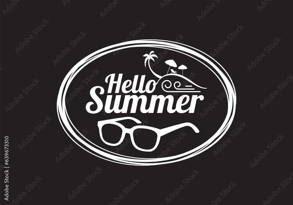 this is summer and beach logo design