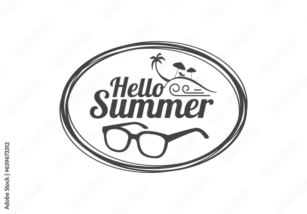 this is summer and beach logo design this is summer and beach logo design