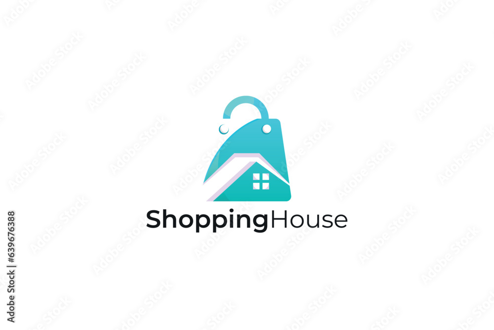 vector gradient abstract shopping house logo design vector gradient abstract shopping house logo design
