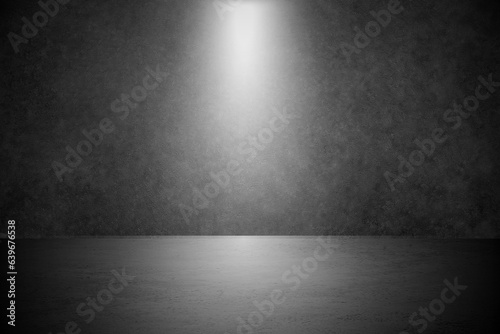 Fototapeta Naklejka Na Ścianę i Meble -  Empty black color studio room background. black and gray studio with light for presentation product