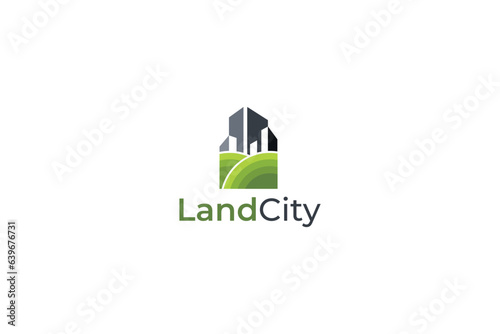 vector landscaping with city logo design