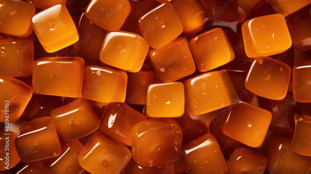 Heap of caramel candies. Caramel candies pattern. AI generated Heap of caramel candies. Caramel candies pattern. AI generated