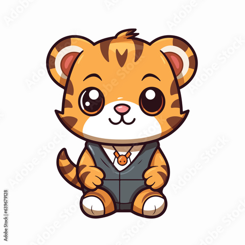 Tiger tshirt design graphic  cute happy kawaii style