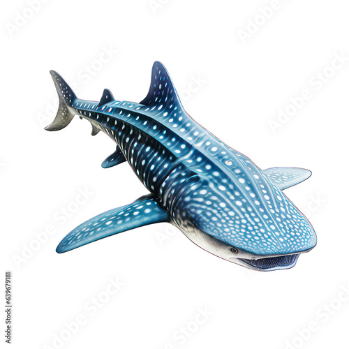 Whale shark isolated on white created with Generative AI