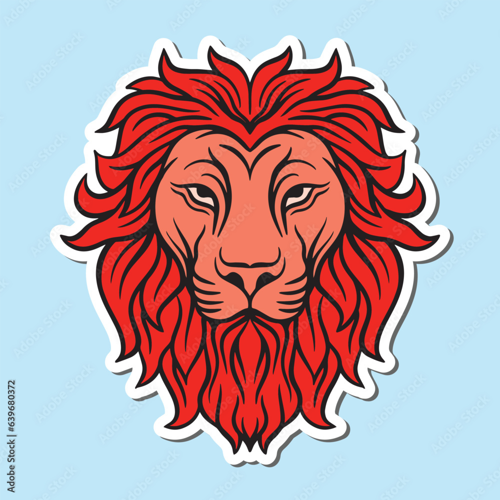 Obraz premium lion head hand drawn illustrations for stickers, logo, tattoo etc