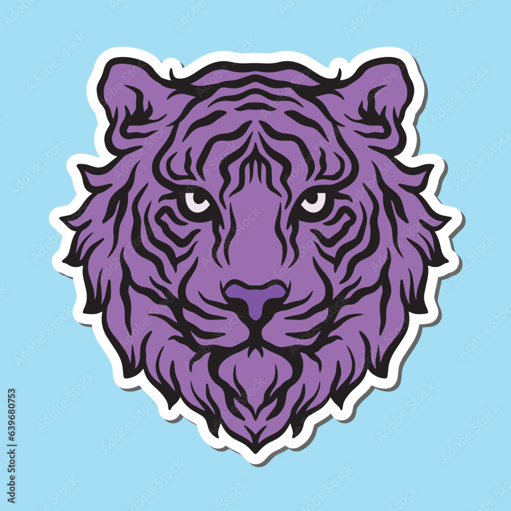 tiger head hand drawn illustrations for stickers logo tattoo etc