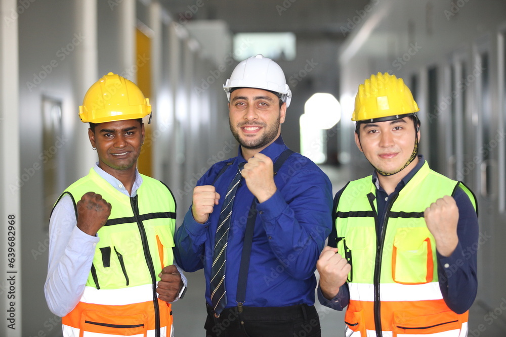 engineering team working on site engineering team working on site