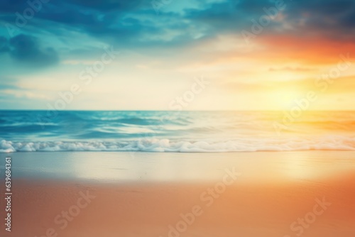 Abstract blurred sunlight beach colorful blurred bokeh background © Celina