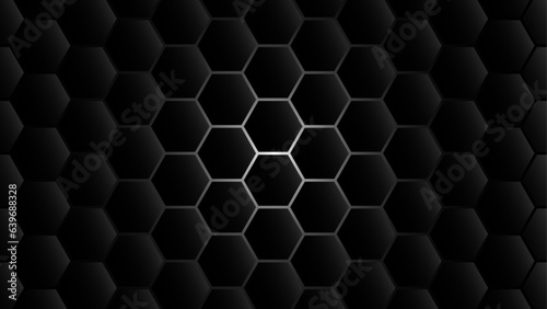 black hexagon background. abstract geometric hexagon pattern. modern geometric hexagon