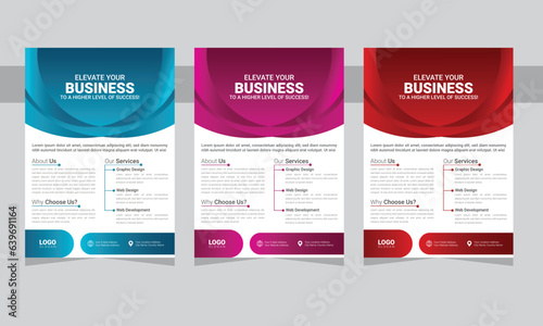 Corporate business flyer template design set, Brochure design, cover modern layout, annual report, poster, flyer in A4 with colorful business proposal, promotion, advertise, publication, cover page.