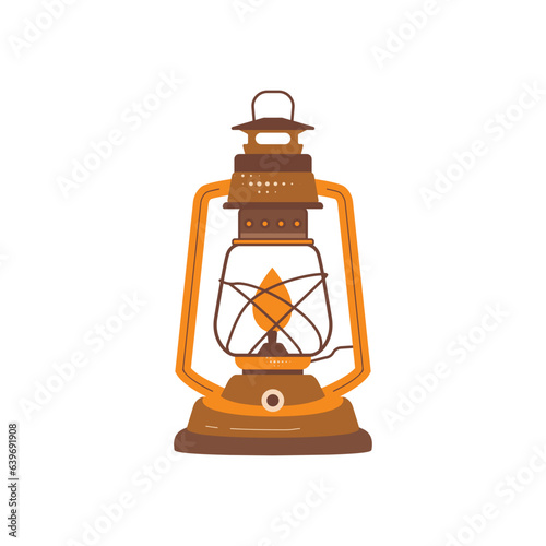 Autumn hand drawn clipart. Fall season cozy symbol. Autumn seasonal element - cute flat lantern . Harvest colorful illustration. Thanksgiving flat icon. Stock vector design