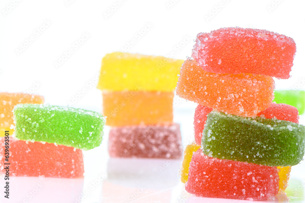 multi-colored appetizing marmalade on a white background 6 multi-colored appetizing marmalade on a white background 6