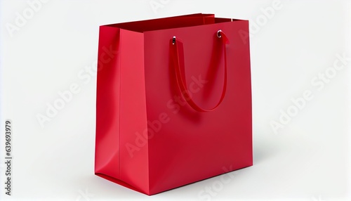 red shopping bag isolated on a white background. Generative in ai