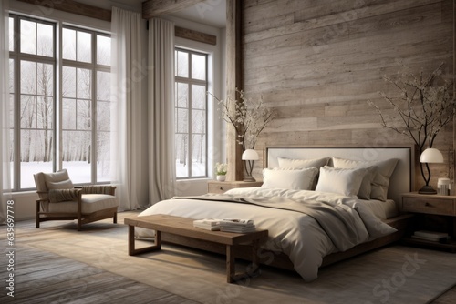 Farmhouse interior design of modern bedroom © Interior Design